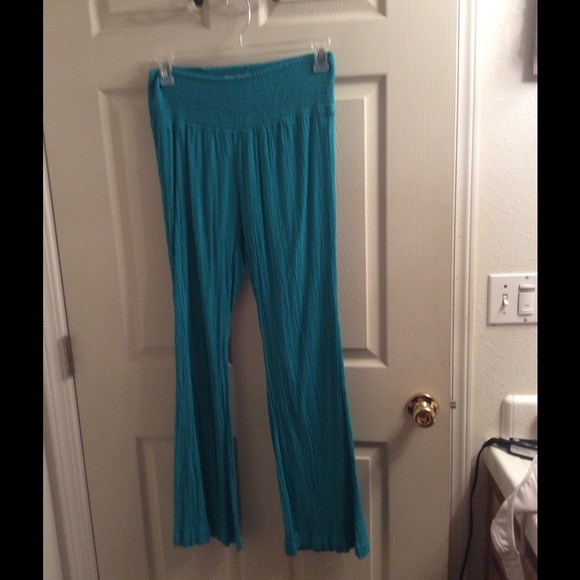 Turquoise cotton pants - Picture 1 of 1