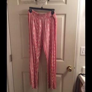 Coral print cotton pants