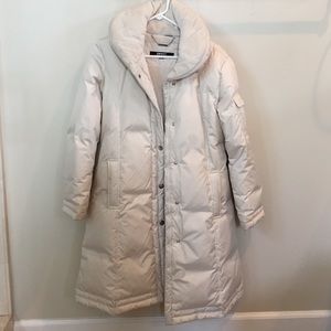 Like new DKNY Ivory long puffer coat