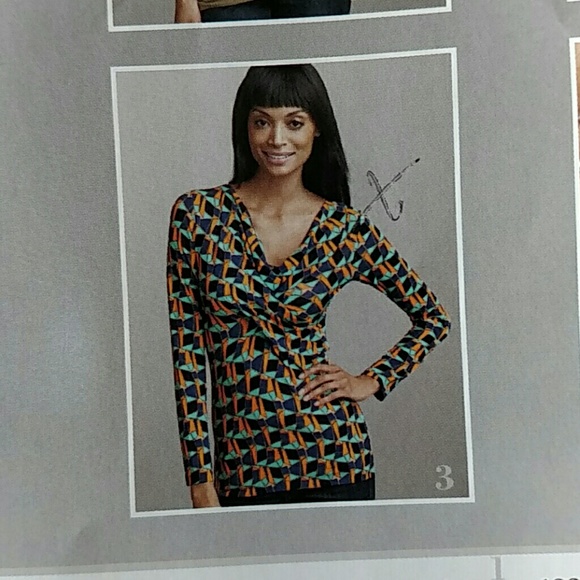 Printed Draped Tee - Picture 2 of 2