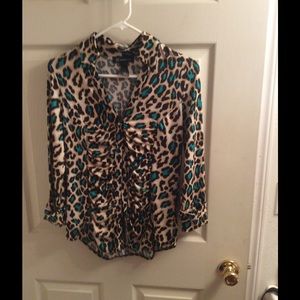 INC animal print top