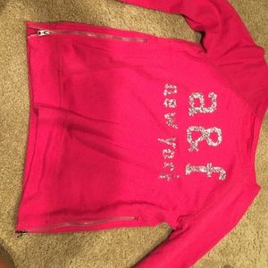 pink abercrombie sweater size large