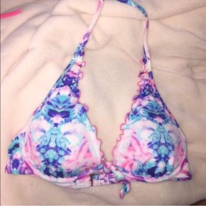 VS 32c high tie ruffle halter beautiful colors!