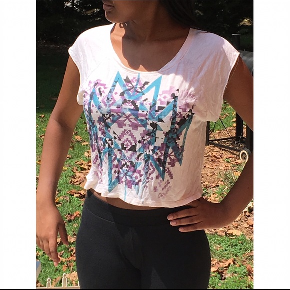 purple and blue crop top