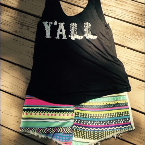 Y'all tank top & Aztec shorts