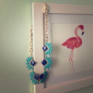 New without tags turquoise and navy blue necklace