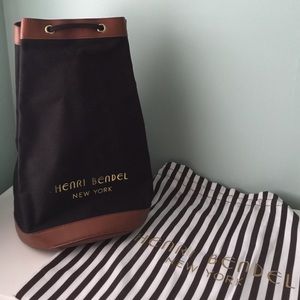 Henri Bendel canvas and leather carryall