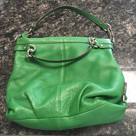 Green leather Coach shoulder bag