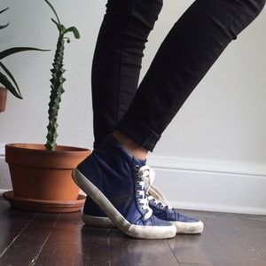 Frye Kira Blue Leather High tops
