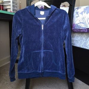 Blue zip-up hoodie