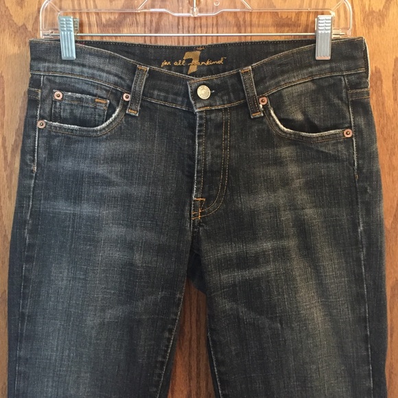 7 for all Mankind Black Wash Bootcut Jeans size 27 - Picture 1 of 4