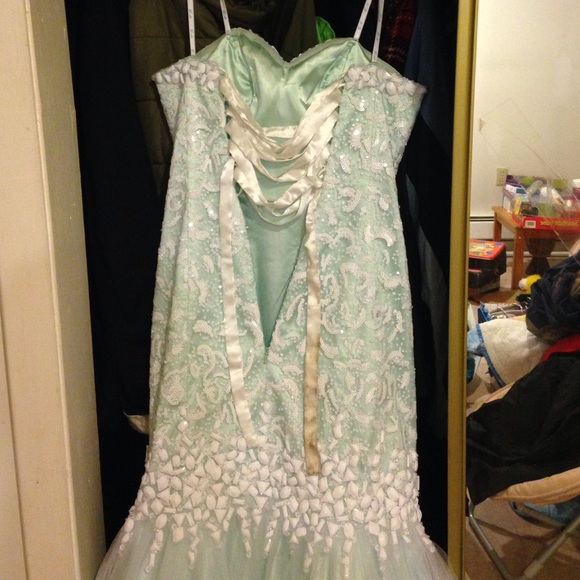 Mint Green Ball / Prom Dress - image 3