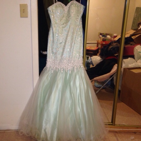 Mint Green Ball / Prom Dress - image 4