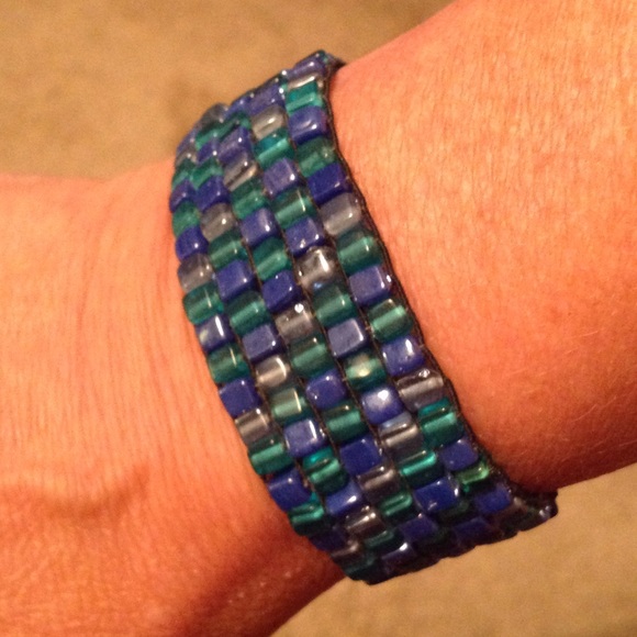 Blue/ green beaded bracelet