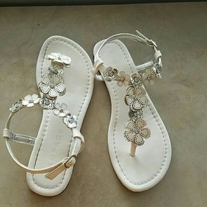 White Flat Rampage Sandals