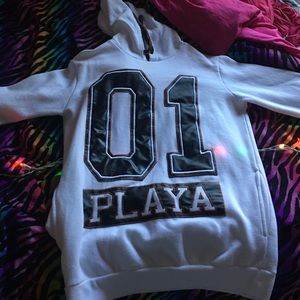 White Pull over sweat shirt