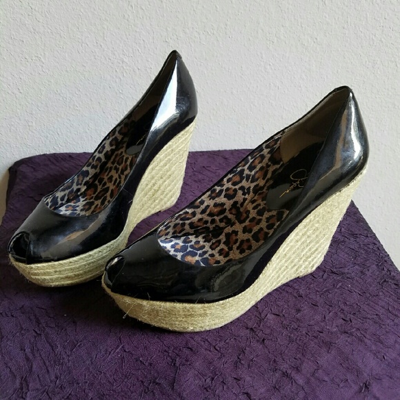 Jessica Simpson Peeptoe Wedge Espadrille- Size 9