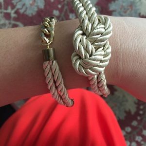 ETSY NAUTICAL CHAMPAGNE/GOLD BRACELETS, SET OF 2