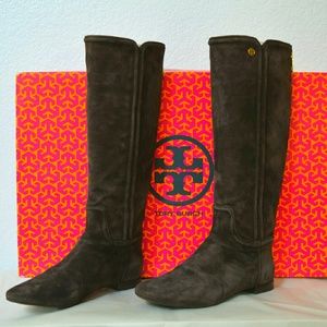 Tory Burch Brown Suede Knee High Boots