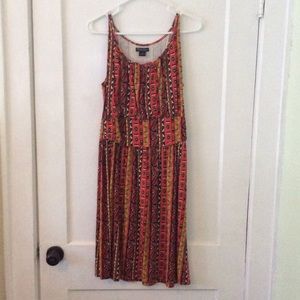 Lucky red tone tribal dress