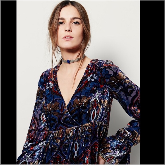 ‼️SALE‼️Free People Boho Velvet Dress 2x HOST PICK - Picture 3 of 4