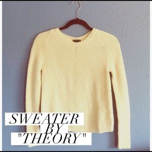 LIGHT YELLOW KNIT SWEATER | THEORY | SZ SMALL