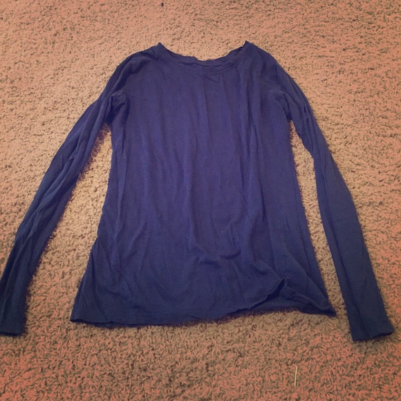 Riverside Blue Long Sleeve Simple Forever 21 Top