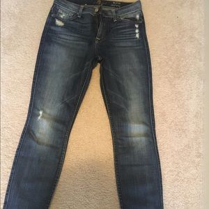 7 For all Mankind distressed skinny jeans