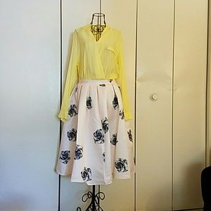 Rose print skirt