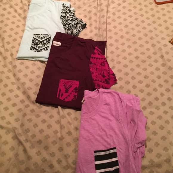 3 Victoria's Secret Pink Pocket Tees