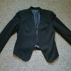 Black Open Front Blazer