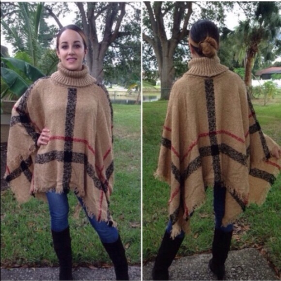 Last one✔️plaid ponchos - Picture 2 of 2
