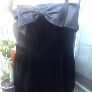 80's vintage black velvet dress