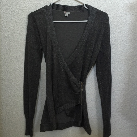 NWOT Guess Gray Kori Shimmer Sweater in Size XS