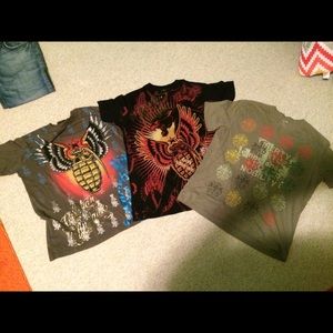 Lot of 9, 2 Christian Audigier, 7 EXPRESS tshirts