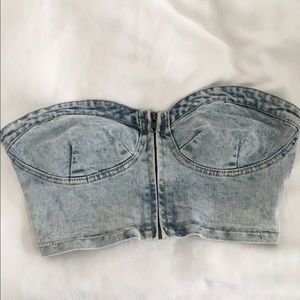 Denim corset top