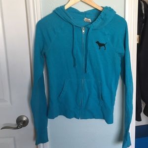blue VS zip up hoodie