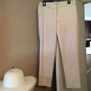 Express Blush pink and gold pattern crop pant