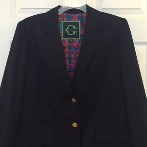 Navy Blazer with unique lining