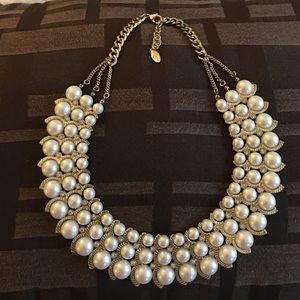 ANN TAYLOR (Faux) Pearl & Cubic Zirconia Necklace