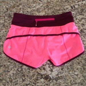 Lululemon Speed Shorts - Size 2 - Pink and maroon