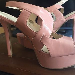 Blush colored platform heels