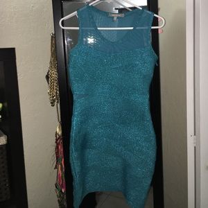 Body con teal dress