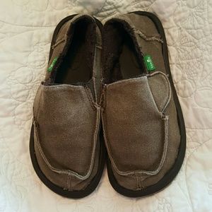 Boys Sanuk Vagabond Chill Loafers Brown 12