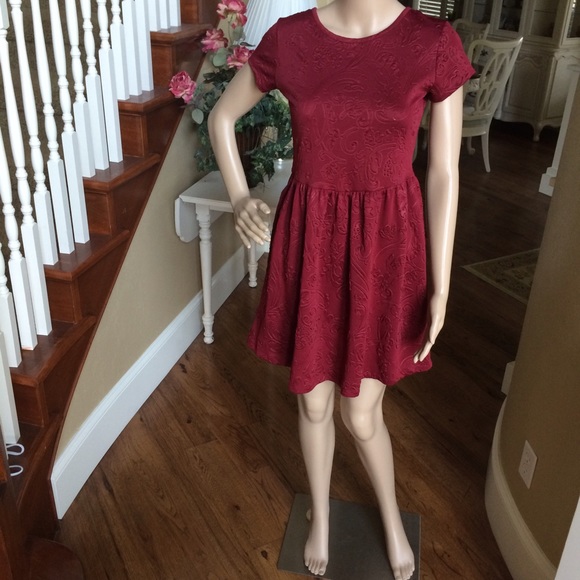 Burgundy/ Maroon mini dress.