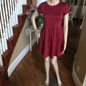 Burgundy/ Maroon mini dress.