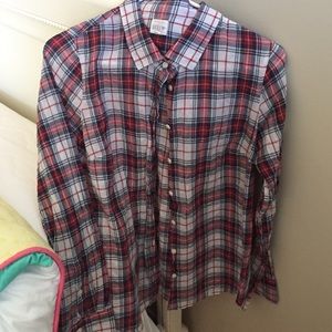 Plaid button-down