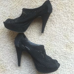 Black Steve Madden mesh booties