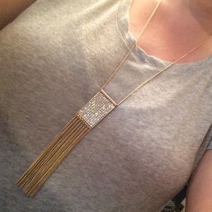 Matching Gold & Crystals necklace & earring set