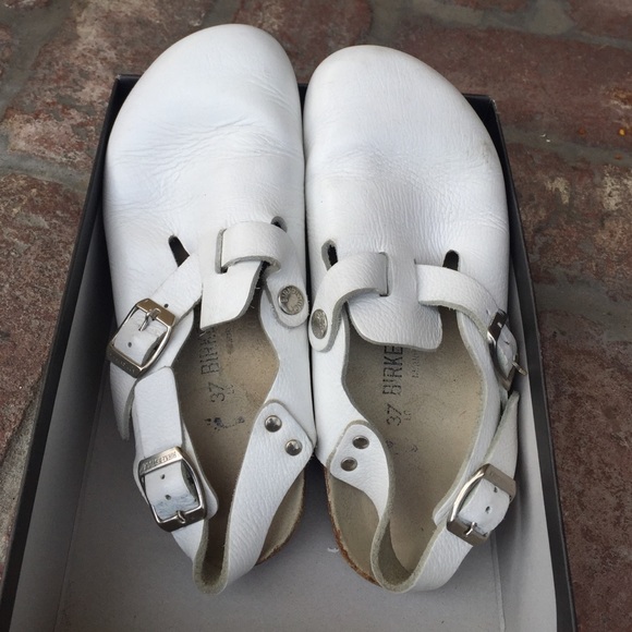 White leather mules Birkenstocks size women's US37